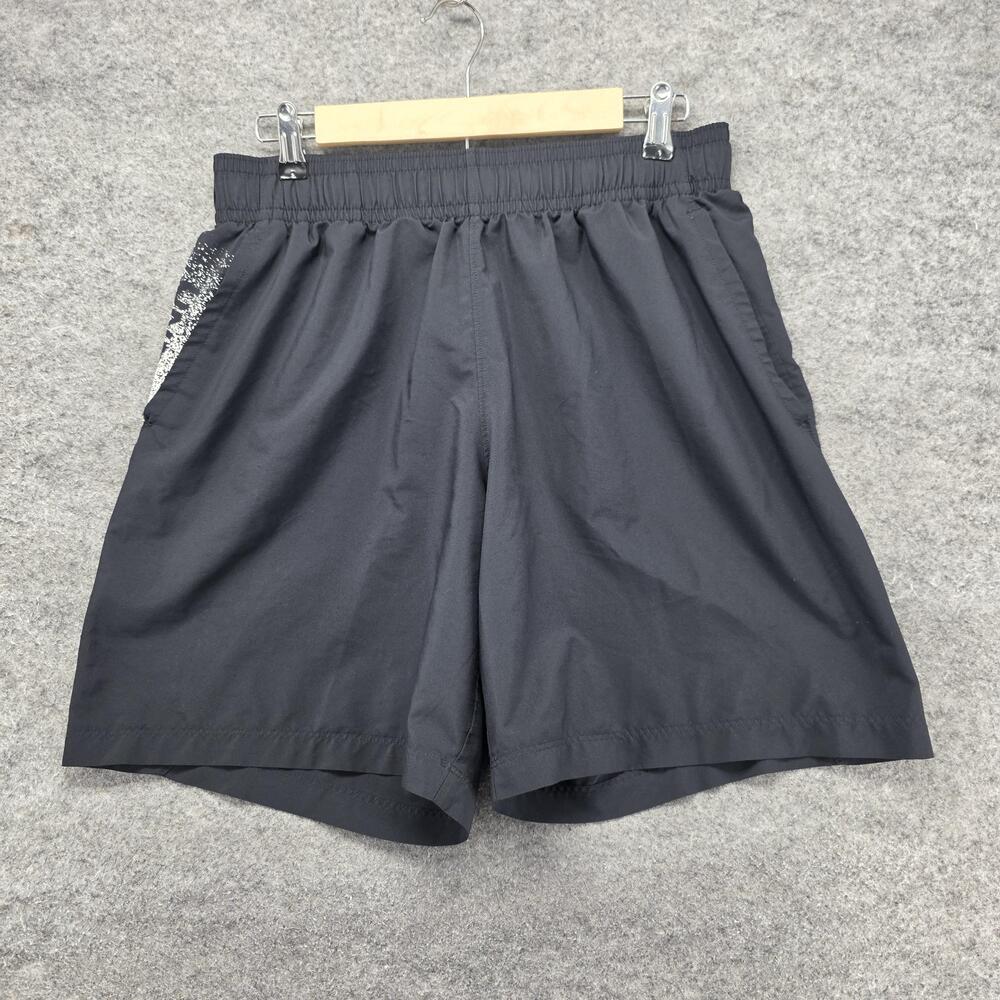 Under Armour Shorts Mens L Black Athletic 7 Inseam Pockets Elastic Waist